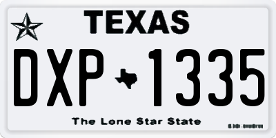 TX license plate DXP1335
