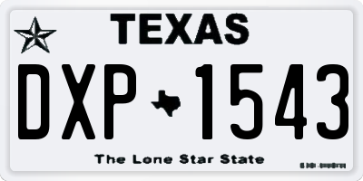 TX license plate DXP1543
