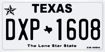 TX license plate DXP1608