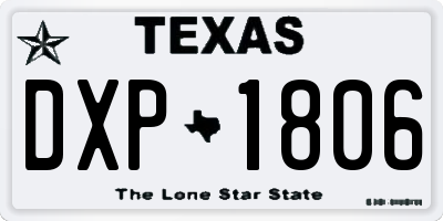 TX license plate DXP1806