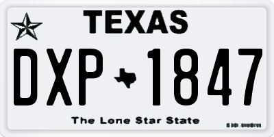 TX license plate DXP1847