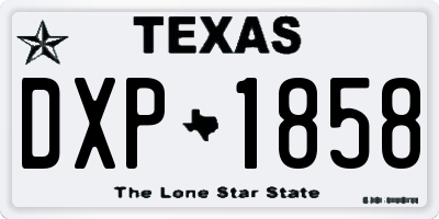 TX license plate DXP1858