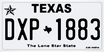TX license plate DXP1883