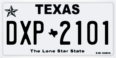 TX license plate DXP2101