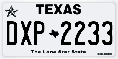 TX license plate DXP2233