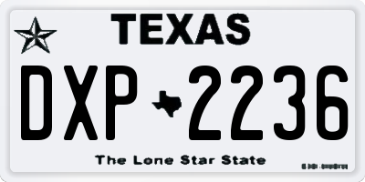 TX license plate DXP2236