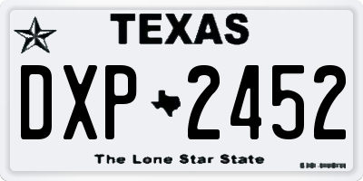 TX license plate DXP2452