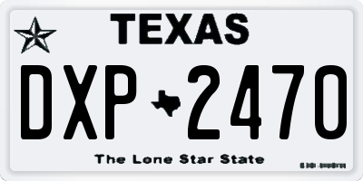 TX license plate DXP2470