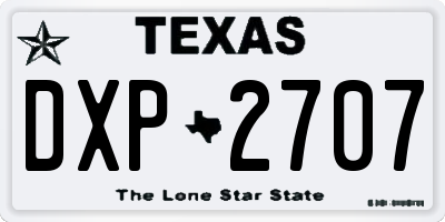 TX license plate DXP2707