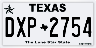 TX license plate DXP2754