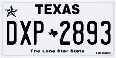TX license plate DXP2893