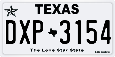 TX license plate DXP3154