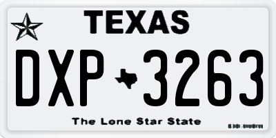 TX license plate DXP3263