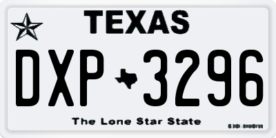 TX license plate DXP3296
