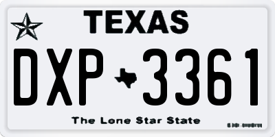 TX license plate DXP3361
