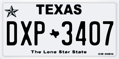 TX license plate DXP3407