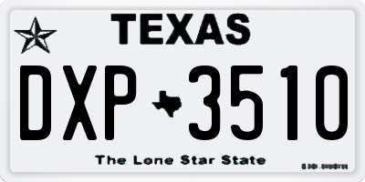 TX license plate DXP3510