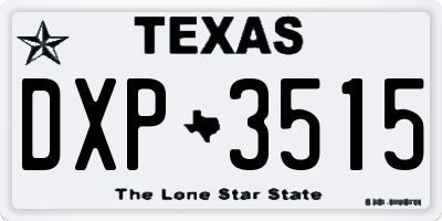 TX license plate DXP3515