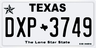 TX license plate DXP3749