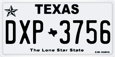 TX license plate DXP3756