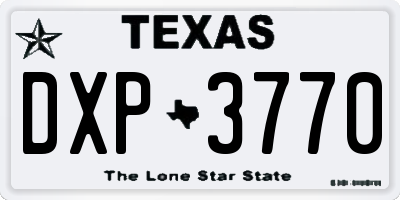 TX license plate DXP3770