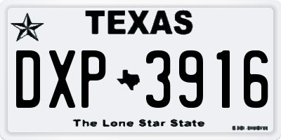 TX license plate DXP3916