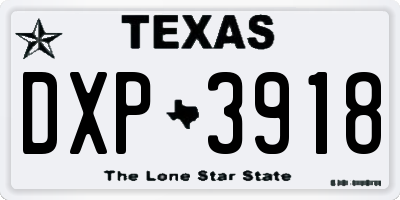 TX license plate DXP3918