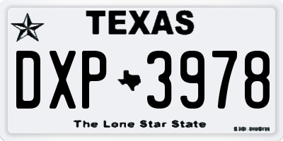 TX license plate DXP3978