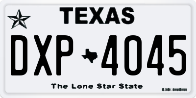 TX license plate DXP4045