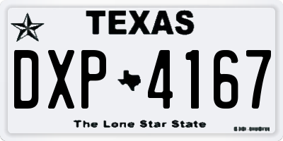 TX license plate DXP4167