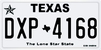 TX license plate DXP4168