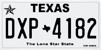 TX license plate DXP4182