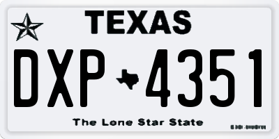 TX license plate DXP4351