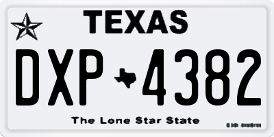 TX license plate DXP4382