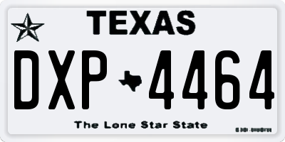 TX license plate DXP4464
