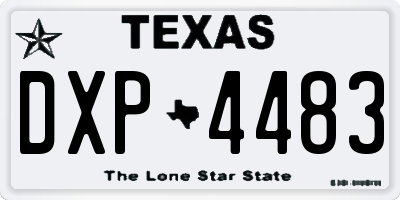 TX license plate DXP4483
