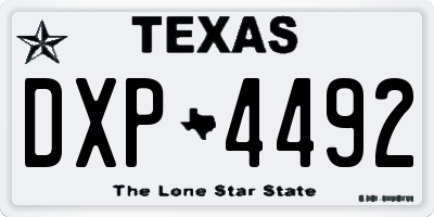 TX license plate DXP4492