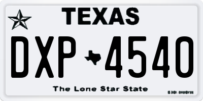 TX license plate DXP4540