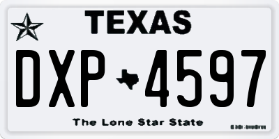 TX license plate DXP4597