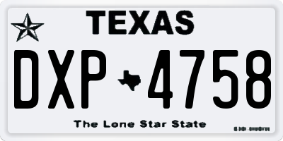 TX license plate DXP4758