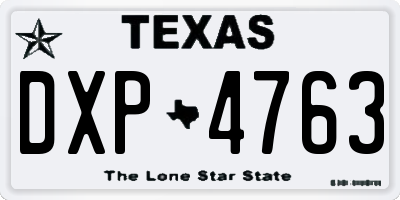 TX license plate DXP4763