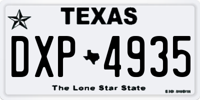 TX license plate DXP4935
