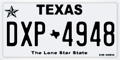 TX license plate DXP4948