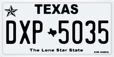 TX license plate DXP5035