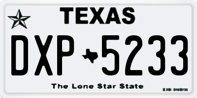 TX license plate DXP5233
