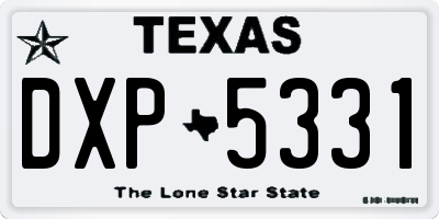 TX license plate DXP5331