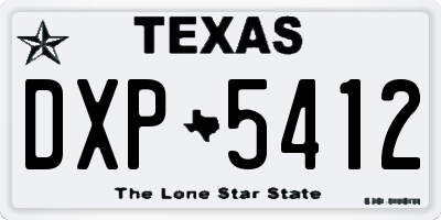 TX license plate DXP5412