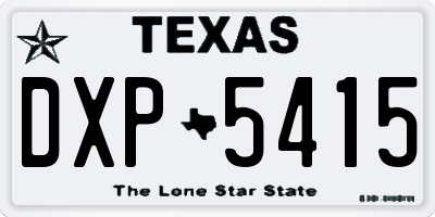 TX license plate DXP5415
