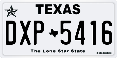TX license plate DXP5416