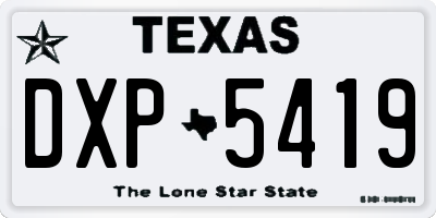 TX license plate DXP5419